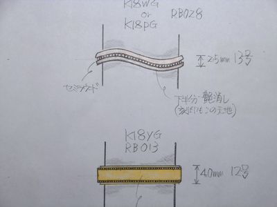 結婚指輪のデザイン画