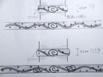 結婚指輪デザイン画